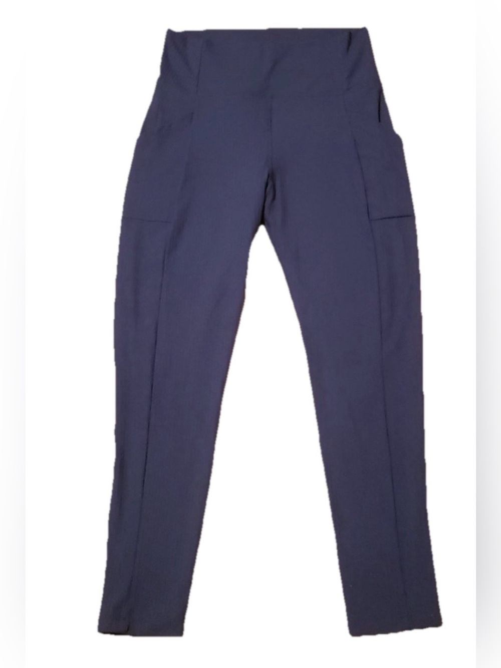 REI Women's Active Pursuits 7/8 Blue Ribbed Tights. High rise  pockets Size m